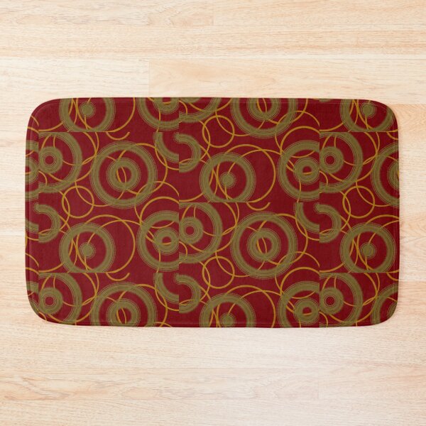 Item preview, Abstract red and gold retro circle pattern designed and sold by Blooom313.