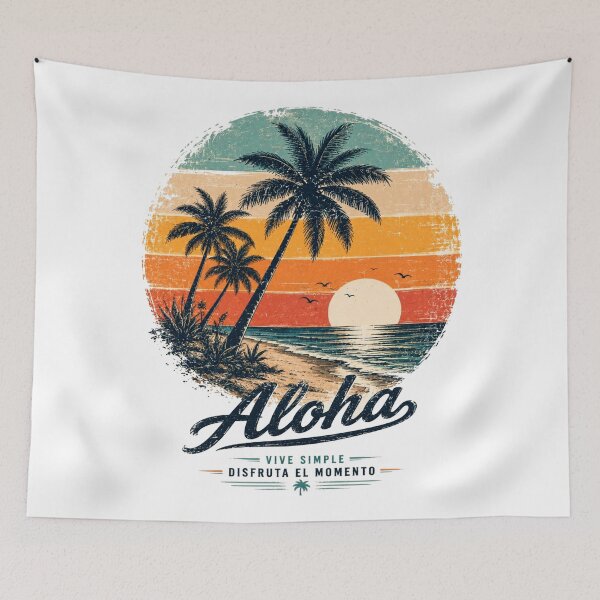 Item preview, Aloha – Live Simply, Enjoy the Moment | Vintage Retro Beach and Surf T-Shirt designed and sold by victorstudioart.