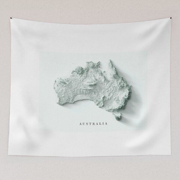 Item preview, Australia Shaded Relief Map 3D digitally rendered designed and sold by ThinkAboutMaps.