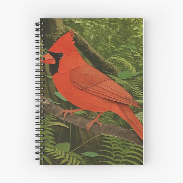 Item preview,  Red Cardinal Bird Perched on a Branch in the Forest Illustration designed and sold by BlueBerry45.
