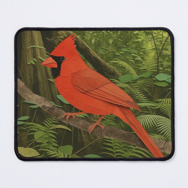 Item preview,  Red Cardinal Bird Perched on a Branch in the Forest Illustration designed and sold by BlueBerry45.