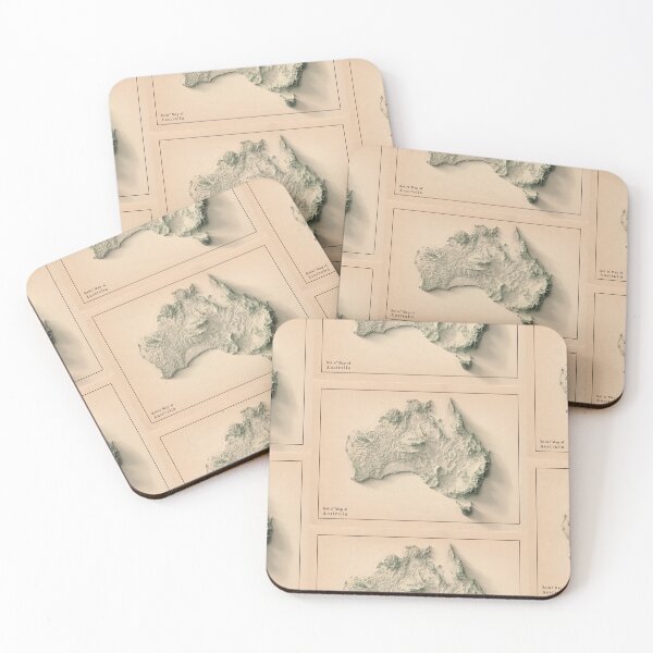 Item preview, Australia Shaded Relief Map 3D digitally rendered designed and sold by ThinkAboutMaps.