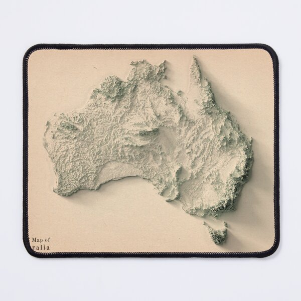 Item preview, Australia Shaded Relief Map 3D digitally rendered designed and sold by ThinkAboutMaps.