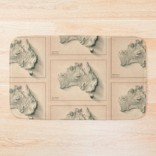Item preview, Australia Shaded Relief Map 3D digitally rendered designed and sold by ThinkAboutMaps.