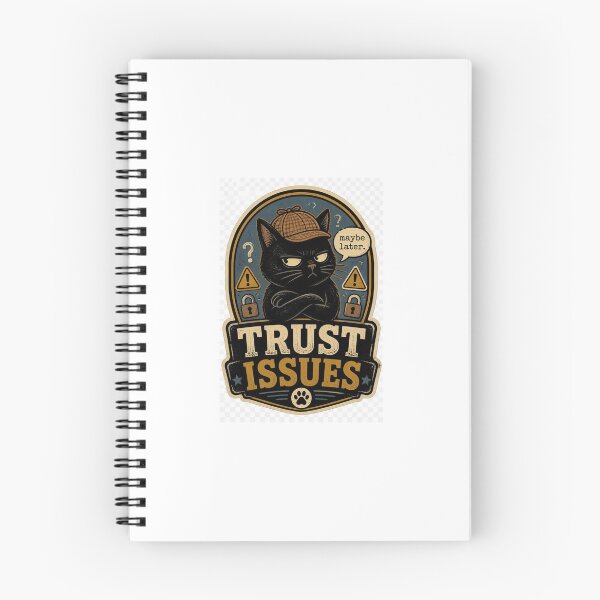 Item preview, Trust Issues Black Cat | Funny Suspicious Cat Meme & Sarcastic Quote Sticker & T-Shirt designed and sold by Pixel Alchemy1.
