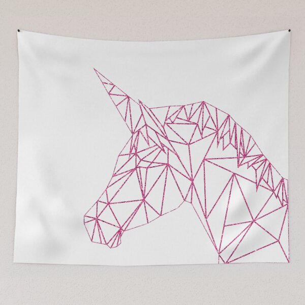 Item preview, Pink Glitter Geometric Unicorn designed and sold by Jwillart.