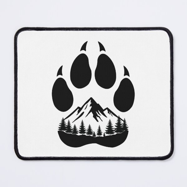 Item preview, Wolf Paw Print with Mountain Landscape – Wild Nature Design designed and sold by Shadow's Den.