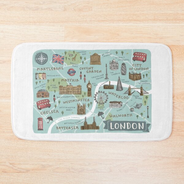 Item preview,  Map of London - Teal designed and sold by Those Pencil Shavings.