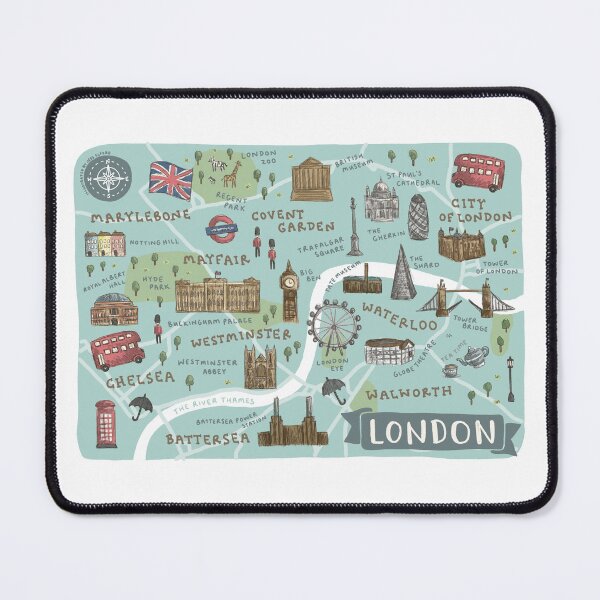 Item preview, Map of London - Teal designed and sold by Those Pencil Shavings.