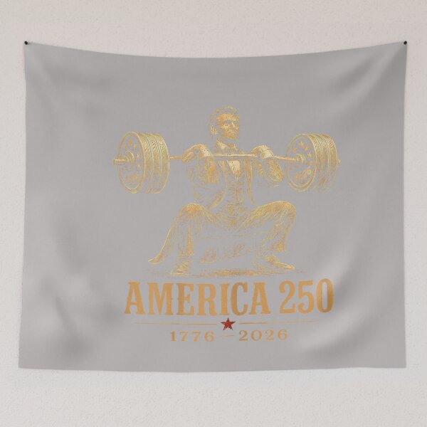 Item preview, America 250 1776 2026 Abraham Lincoln Gym Weightlifting designed and sold by GreggRoss.
