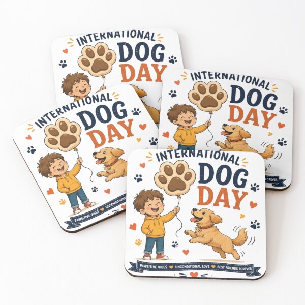 Item preview, International Dog Day Paw Balloon | Boy and Golden Retriever | Cute Dog Lover Design designed and sold by GRYFFWEAR.