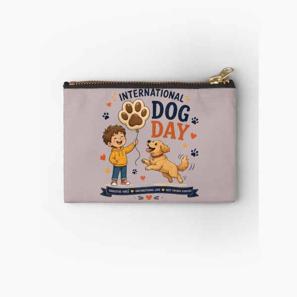Item preview, International Dog Day Paw Balloon | Boy and Golden Retriever | Cute Dog Lover Design designed and sold by GRYFFWEAR.