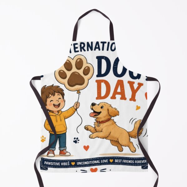Item preview, International Dog Day Paw Balloon | Boy and Golden Retriever | Cute Dog Lover Design designed and sold by GRYFFWEAR.