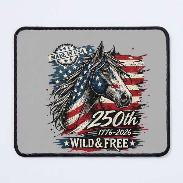 Item preview, America 250th Horse USA Flag Independence 1776-2026 Western designed and sold by GreggRoss.