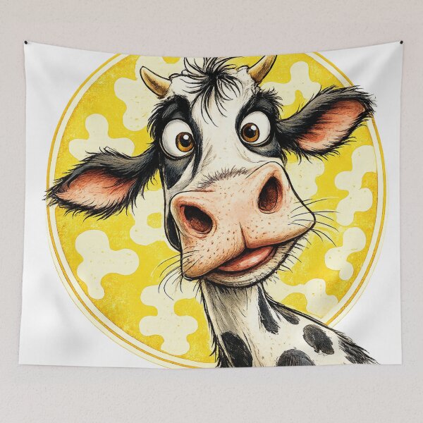 Item preview, Funny Cow Portrait | Cute Cartoon Farm Animal Illustration designed and sold by ravuh.