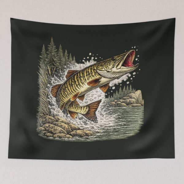 Item preview, Vintage Muskellunge – Premium Freshwater Fishing Illustration designed and sold by Northbound Trail.