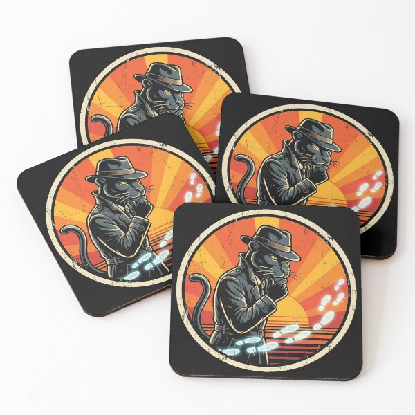 Item preview, Retro Noir Detective Panther Vintage Badge designed and sold by DuckOddity.