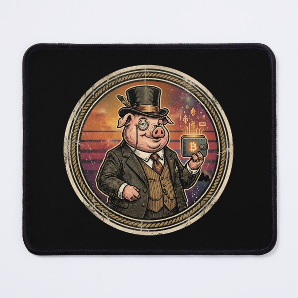 Item preview, Retro Tycoon pigPig Crypto Vintage Badge designed and sold by DuckOddity.