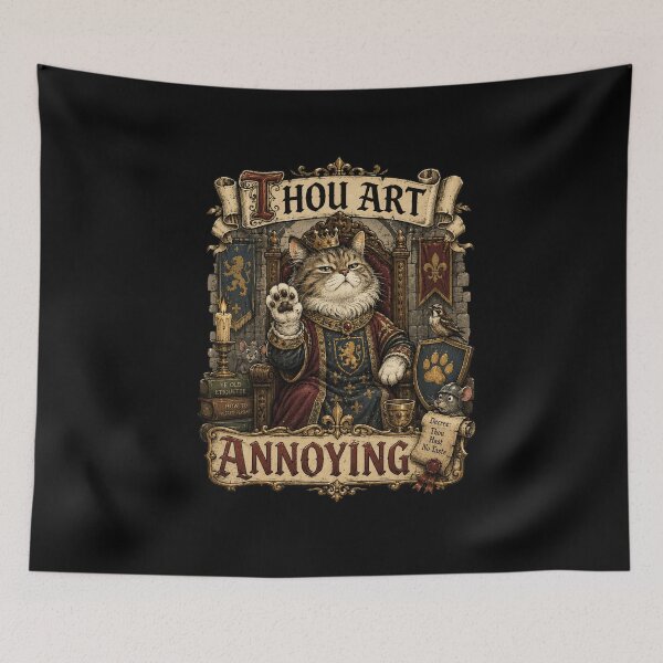 Item preview, Thou Art Annoying Medieval Cat | Funny Renaissance Cat | Vintage Fantasy Humor designed and sold by RJACreative.