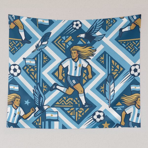 Item preview, 9 Argentina Soccer Legends World Cup Football Pattern designed and sold by ART ATTACK ZONE.
