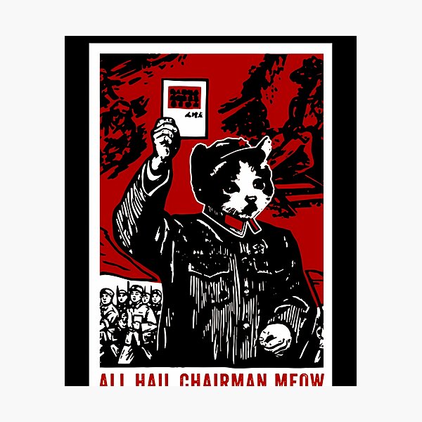 Item preview, Poster Cat Holding Red Book Above Marching designed and sold by HermanAA.