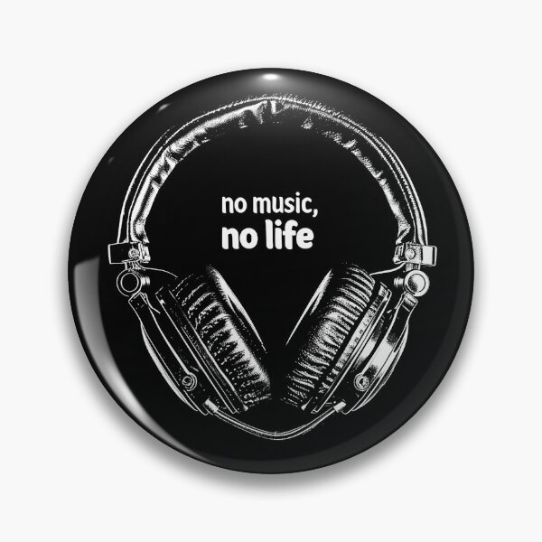 Item preview, No Music No Life Headphones Monochrome Audio Lover Design designed and sold by inkoutninja.