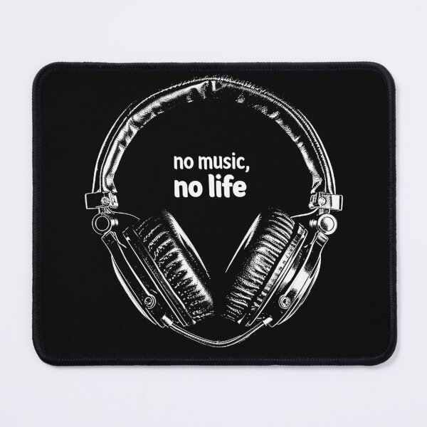 Item preview, No Music No Life Headphones Monochrome Audio Lover Design designed and sold by inkoutninja.