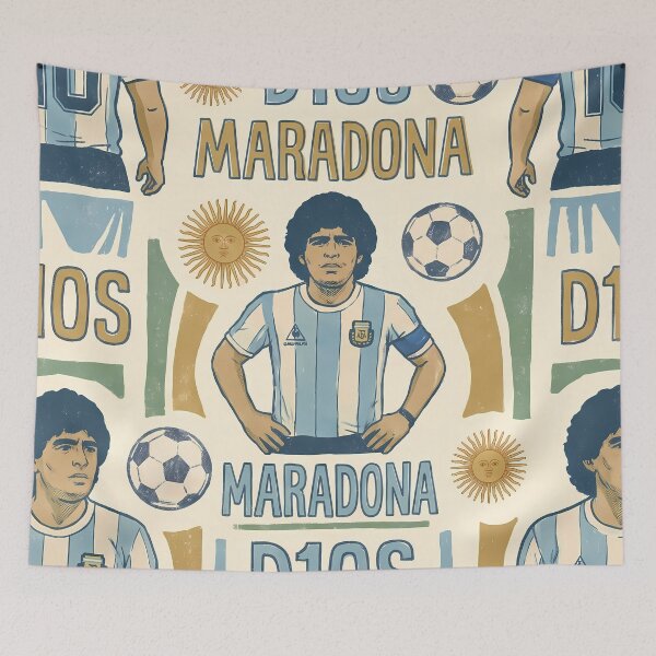 Item preview, Pelusa Argentina Soccer Legends World Cup Football Pattern designed and sold by ART ATTACK ZONE.