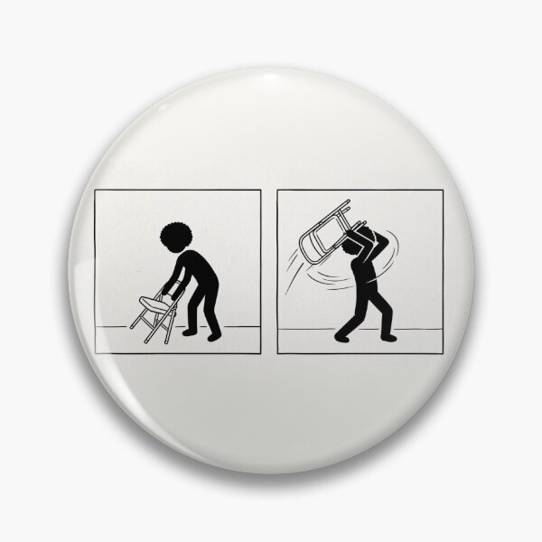 Item preview, Montgomery Brawl Folding Chair Incident Afro Stick Figure Comic Graphic designed and sold by ICANTWithoutCOFFEE.