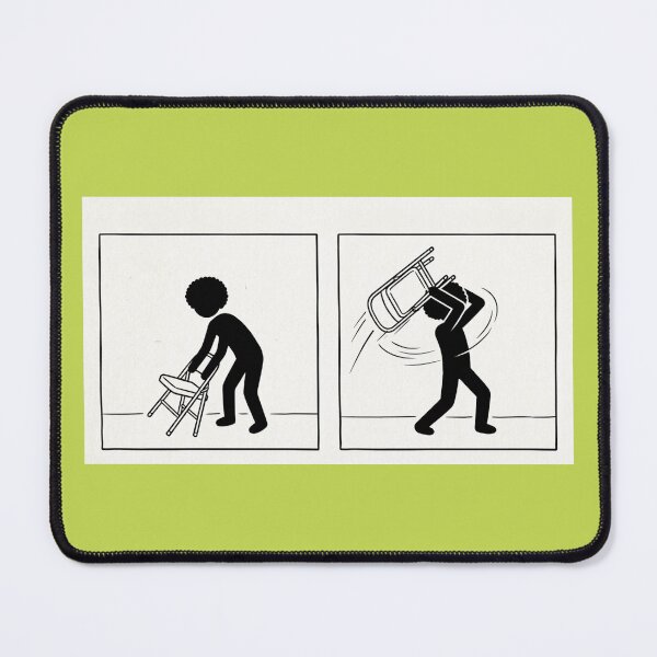 Item preview, Montgomery Brawl Folding Chair Incident Afro Stick Figure Comic Graphic designed and sold by ICANTWithoutCOFFEE.