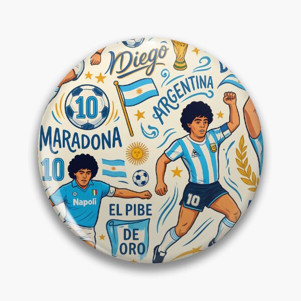 Item preview, Diegote Argentina Soccer Legends World Cup Football Pattern designed and sold by ART ATTACK ZONE.