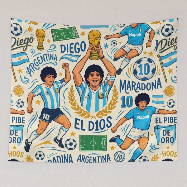 Item preview, Diegote Argentina Soccer Legends World Cup Football Pattern designed and sold by ART ATTACK ZONE.