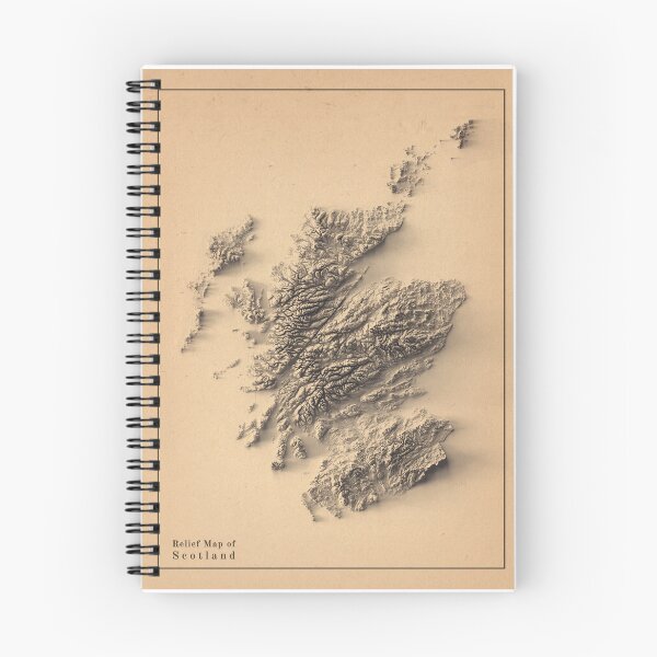 Item preview, Scotland Shaded Relief 3D Map digitally-rendered designed and sold by ThinkAboutMaps.