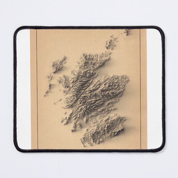 Item preview, Scotland Shaded Relief 3D Map digitally-rendered designed and sold by ThinkAboutMaps.