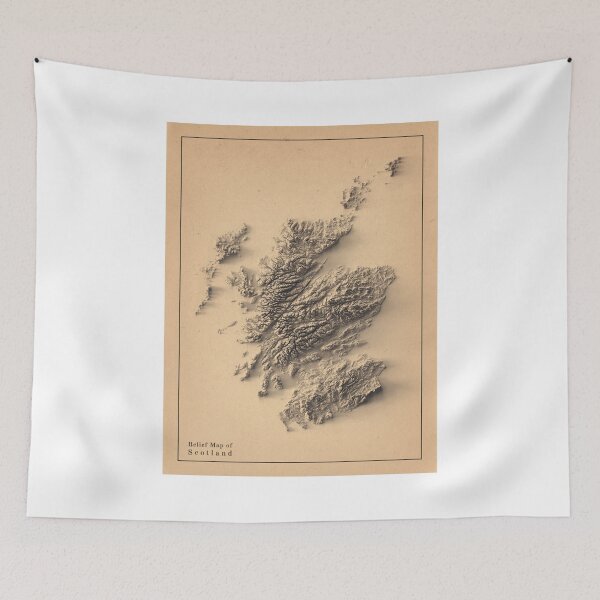 Item preview, Scotland Shaded Relief 3D Map digitally-rendered designed and sold by ThinkAboutMaps.