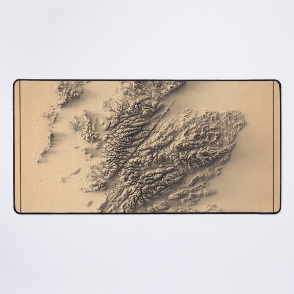 Item preview, Scotland Shaded Relief 3D Map digitally-rendered designed and sold by ThinkAboutMaps.