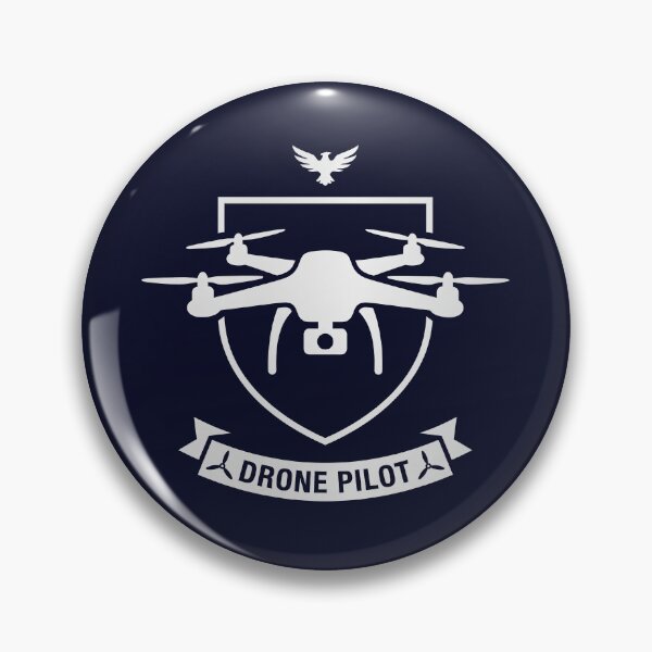 Item preview, Drone Pilot Quadcopter Shield Crest Minimalist UAV Operator Badge designed and sold by KiwiRider.