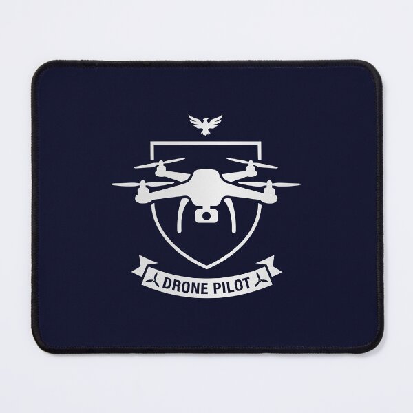 Item preview, Drone Pilot Quadcopter Shield Crest Minimalist UAV Operator Badge designed and sold by KiwiRider.