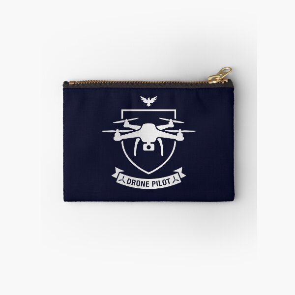 Item preview, Drone Pilot Quadcopter Shield Crest Minimalist UAV Operator Badge designed and sold by KiwiRider.