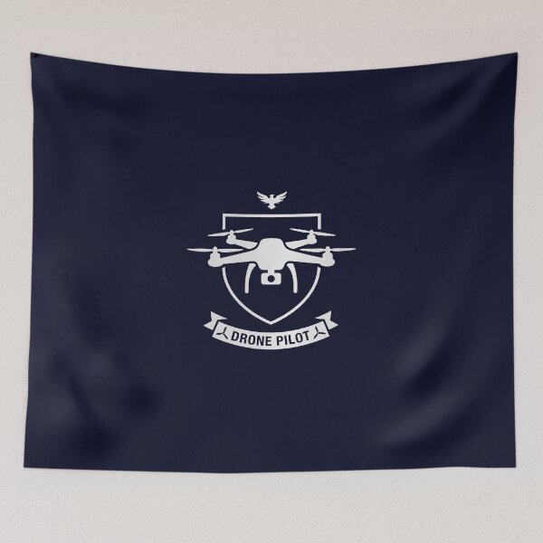 Item preview, Drone Pilot Quadcopter Shield Crest Minimalist UAV Operator Badge designed and sold by KiwiRider.