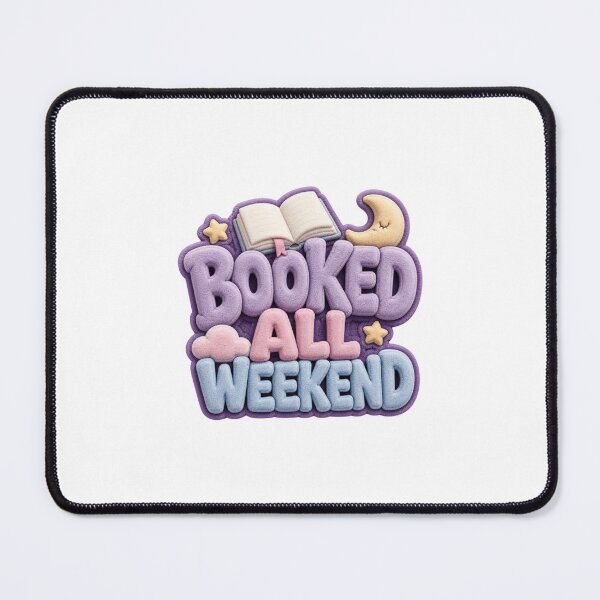 Item preview, Booked All Weekend Plush Book Lover Sticker | Cozy Reading Typography | Cute Bookworm Gift | Kawaii Reader Aesthetic designed and sold by DonnaByPT.
