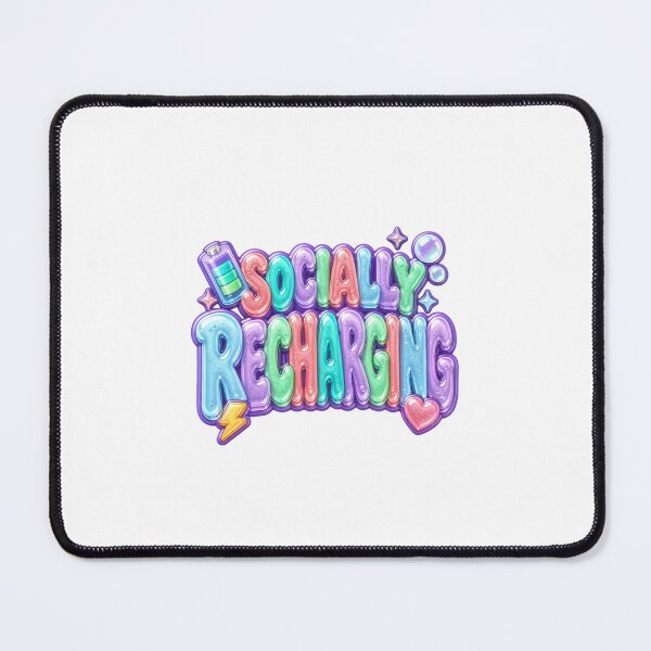 Item preview, Socially Recharging Gummy Sticker | Funny Introvert Typography | Colorful Y2K Jelly Lettering | Mental Recharge Gift designed and sold by DonnaByPT.