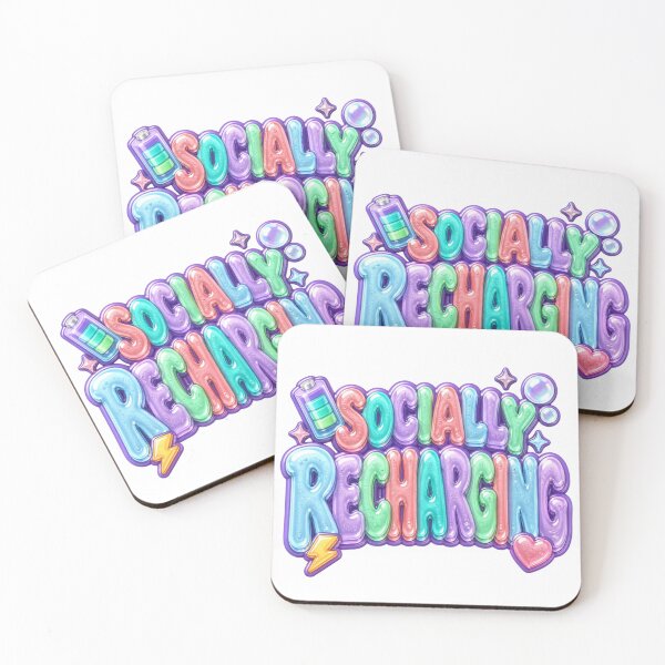 Item preview, Socially Recharging Gummy Sticker | Funny Introvert Typography | Colorful Y2K Jelly Lettering | Mental Recharge Gift designed and sold by DonnaByPT.