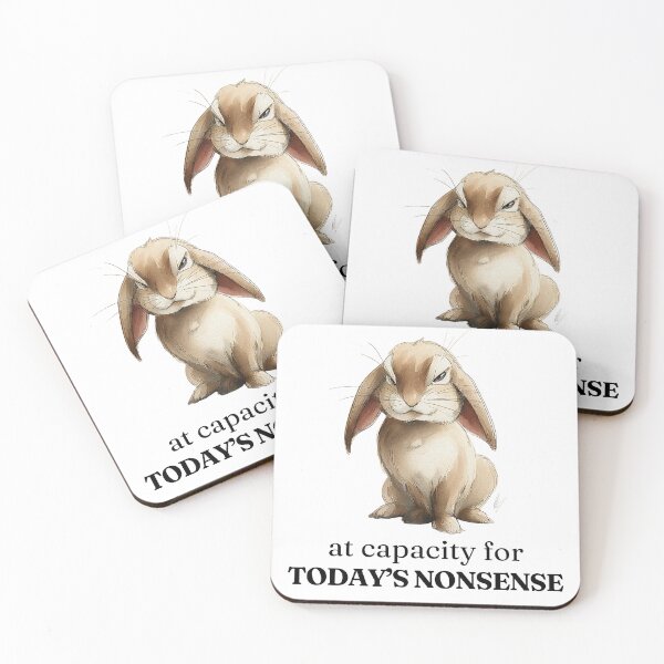 Item preview, At Capacity for Today's Nonsense - Funny Sarcastic Rabbit Watercolor Art designed and sold by CozyAndContrary.