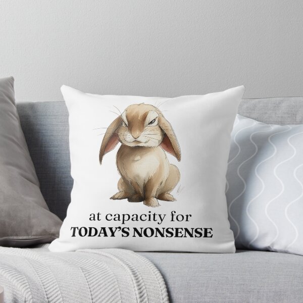 Item preview, At Capacity for Today's Nonsense - Funny Sarcastic Rabbit Watercolor Art designed and sold by CozyAndContrary.