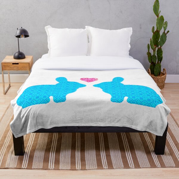 Item preview, Blue and Pink Bunnies in Love designed and sold by Hena Tayeb.
