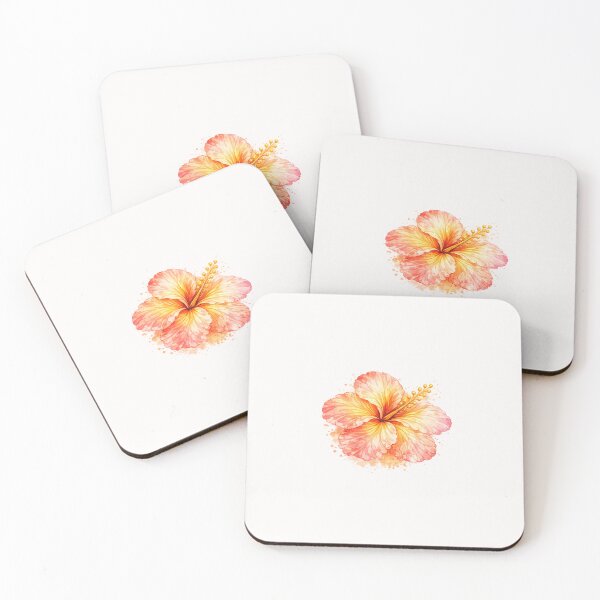Item preview, Single Island Sunset Hibiscus | Watercolor Tropical Floral Art | Botanical Flower Illustration designed and sold by Nolmo.
