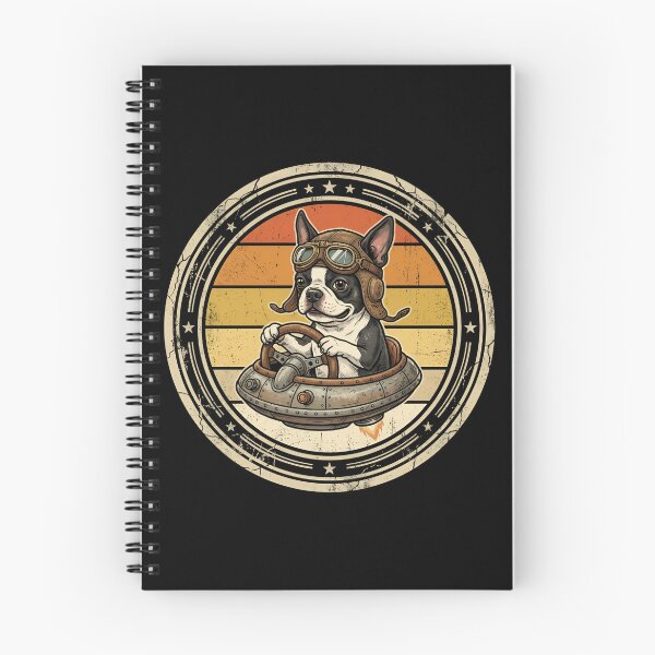 Item preview, Retro Hover Car Driver Boston Terrier Vintage Badge designed and sold by DuckOddity.