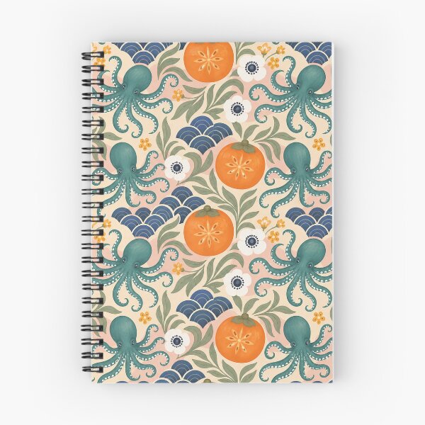 Item preview, Persimmon Octopus Tile Garden Pattern designed and sold by aihrgdesign.