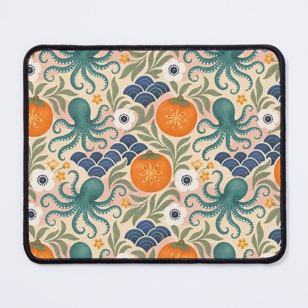 Item preview, Persimmon Octopus Tile Garden Pattern designed and sold by aihrgdesign.
